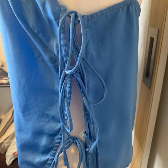 Lulu's Radiate Joy light blue tie up crop tank top size M - Picture 5 of 11